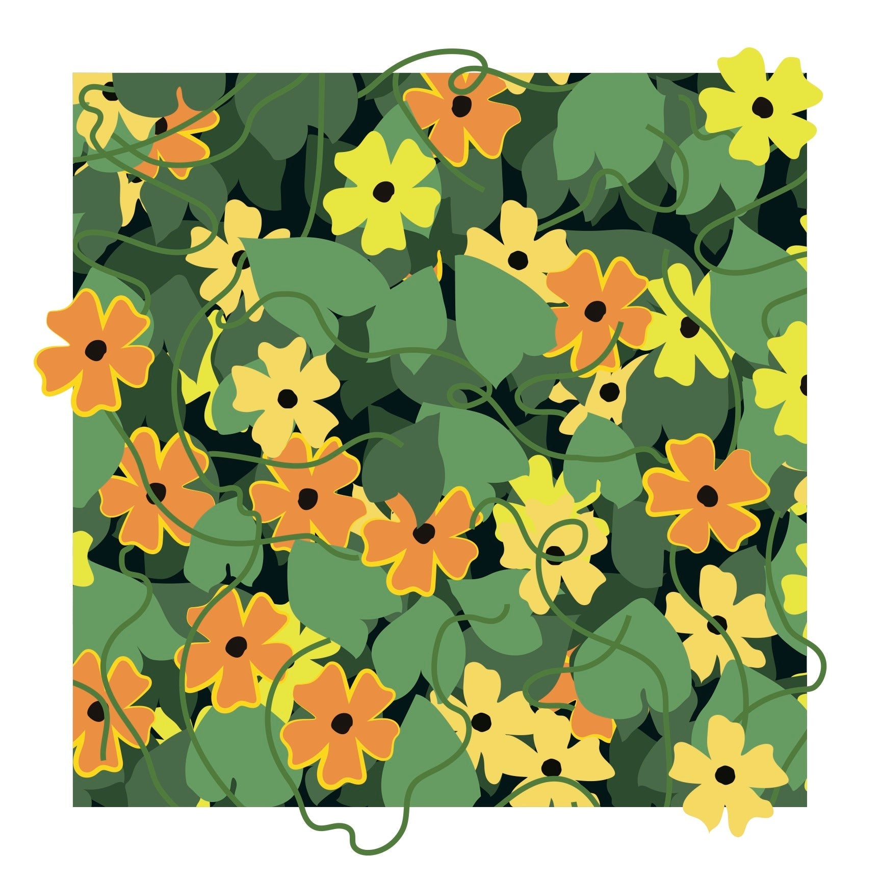 black eyed susan tangled flowers design