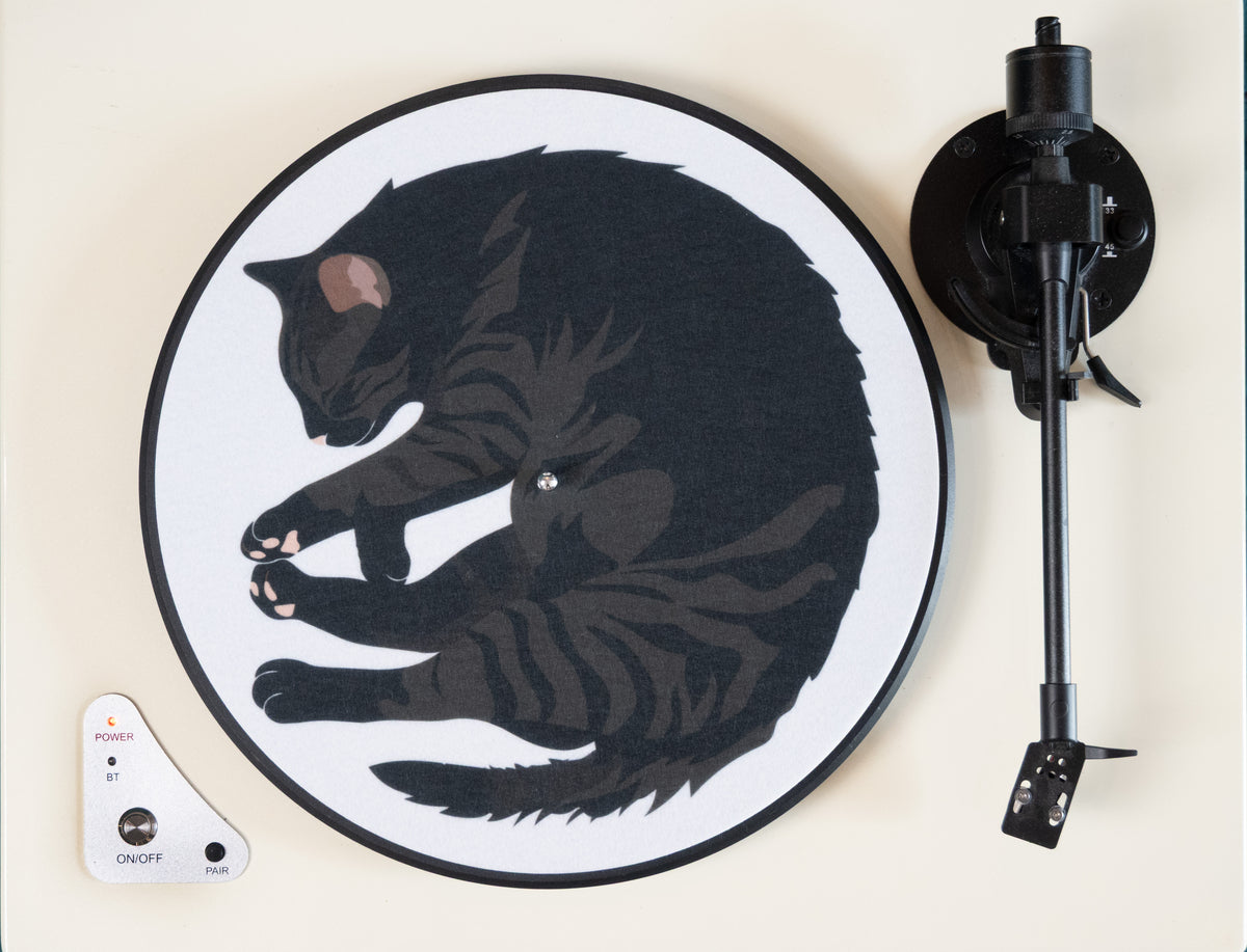 Black "Cat Nap" Vinyl Record Slipmat Turntable Accessory