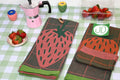 Green, pink, and red durable kitchen dish or tea towels with stylish design