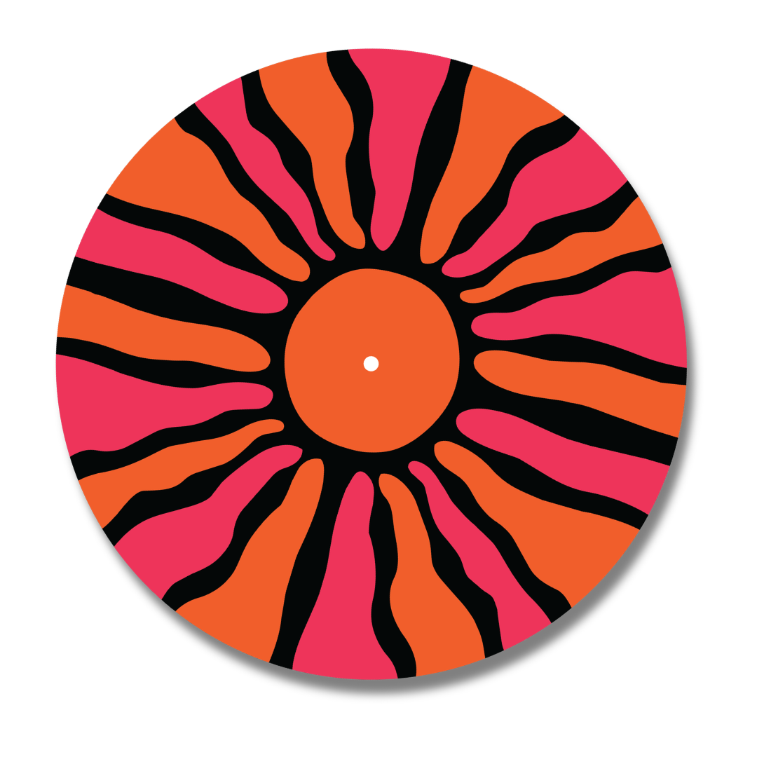 Pink "Sunburst" Vinyl Record Slipmat Turntable Accessory