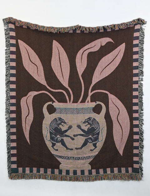 Tiger Vase Throw Blanket