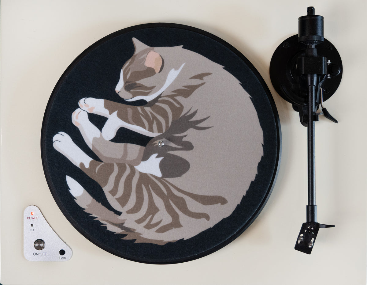 Tabby "Cat Nap" Vinyl Record Slipmat Turntable Accessory