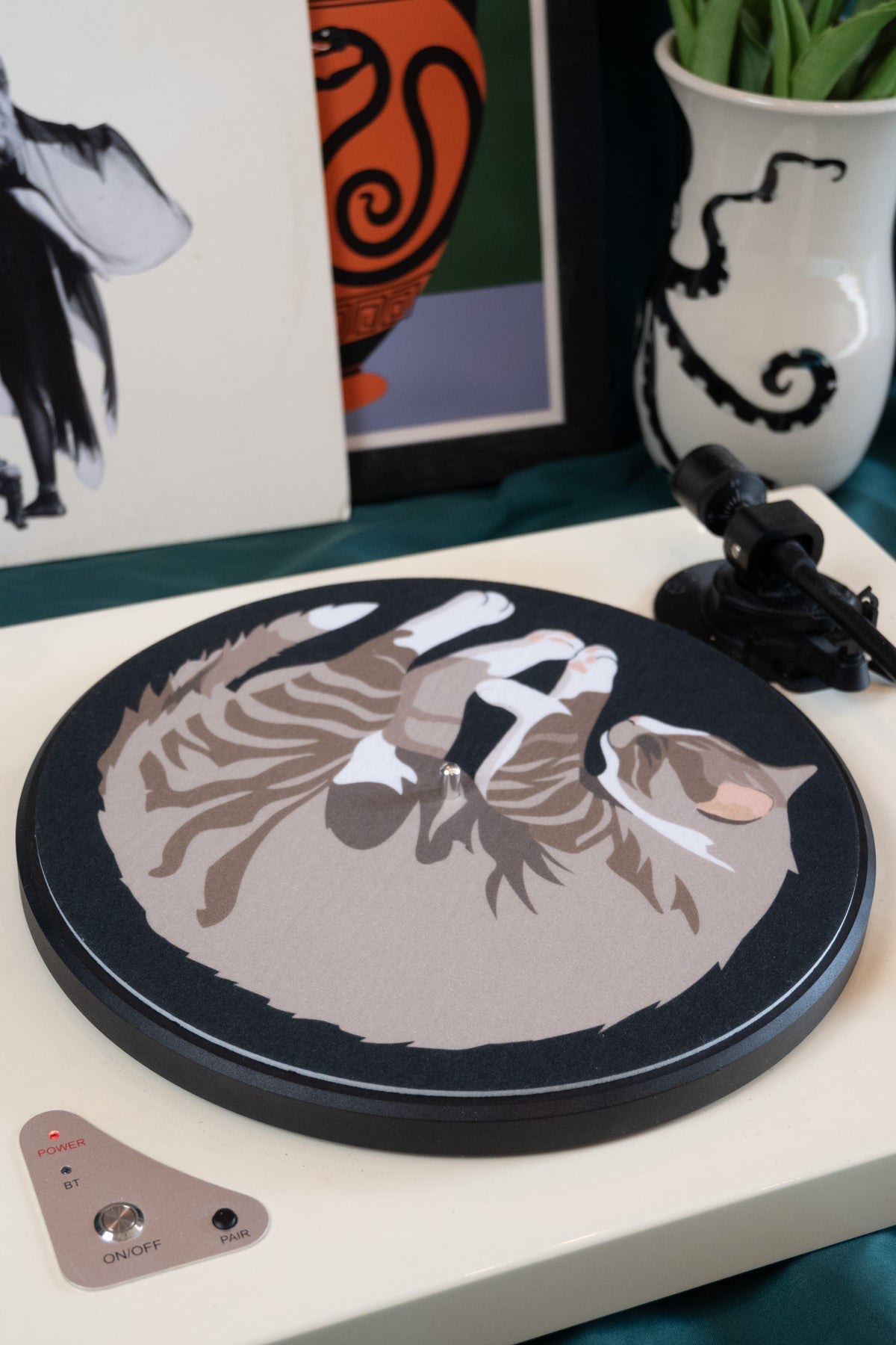 Tabby "Cat Nap" Vinyl Record Slipmat Turntable Accessory-3