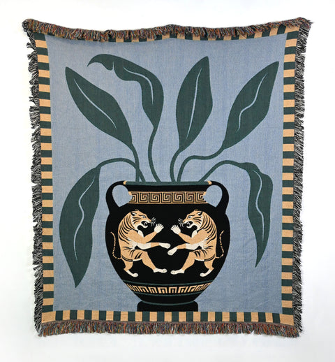 Tiger Vase Throw Blanket
