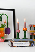 Colorful ceramic candle holders