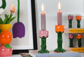 Colorful tulip flower shaped ceramic candle holder home decor