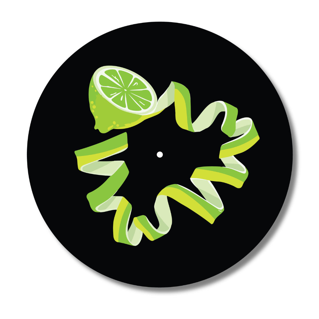 "Lime Twist" Vinyl Record Slipmat Turntable Accessory